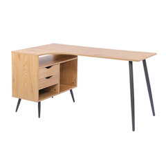 Desk GEORGIA 145x80xH75cm, melamine with oak decor цена и информация | Компьютерные, письменные столы | hansapost.ee