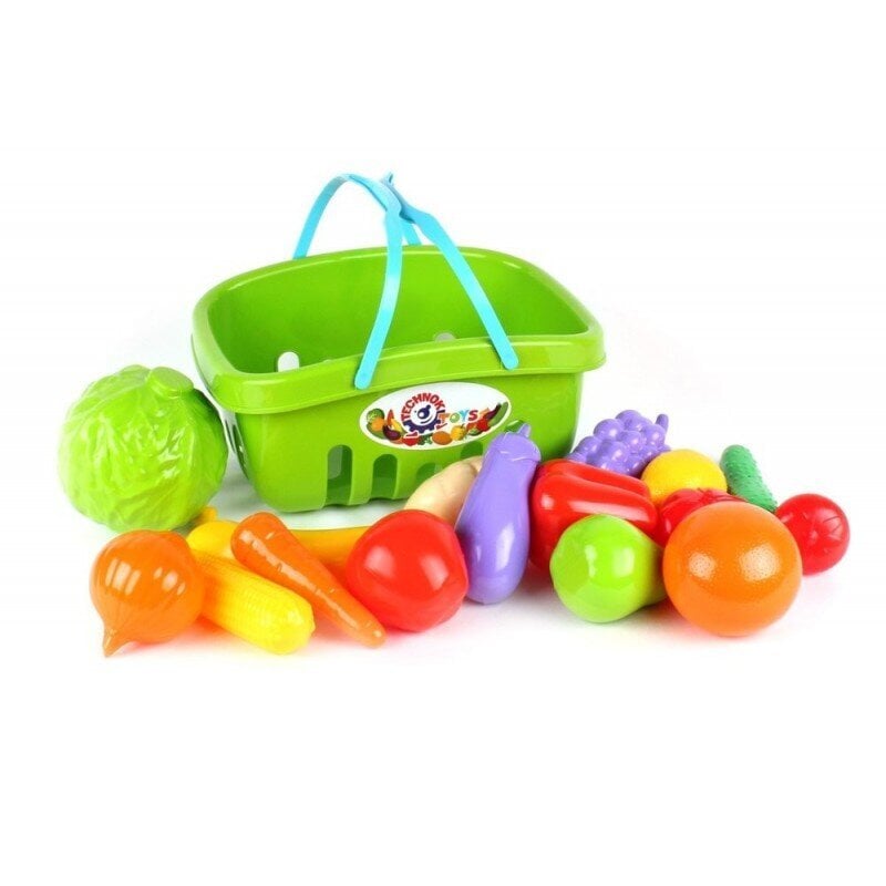 Basket Grocery Set For Shopping Vegetables, Fruits Green 5354 hind ja info | Mänguasjad tüdrukutele | hansapost.ee