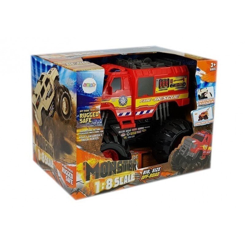 Monster Auto Firetruck Guard Big Wheels 1: 8 40cm x 30cm x 35cm цена и информация | Mänguasjad poistele | hansapost.ee