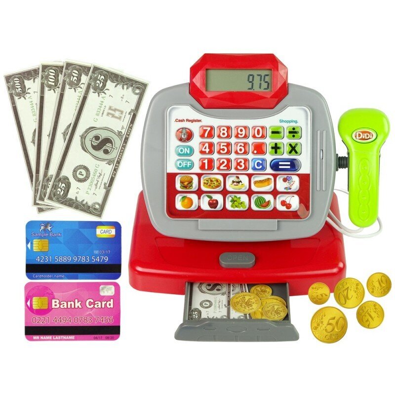 Cash Register Calculator Trolley Blue Food Products цена и информация | Mänguasjad tüdrukutele | hansapost.ee
