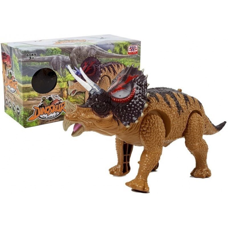 Dinosaur Triceratops Battery Operated Yellow цена и информация | Mänguasjad poistele | hansapost.ee