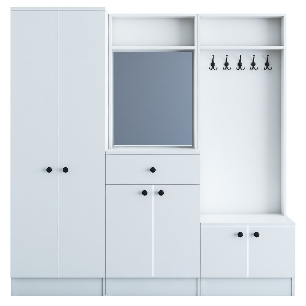 Esikukomplekt peegliga Kalune Design 893(I), 179,4 cm, valge hind ja info | Esikukomplektid | hansapost.ee