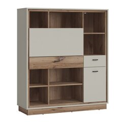 Bookcase RIVERO 124x40xH143cm, with desk цена и информация | Полки | hansapost.ee