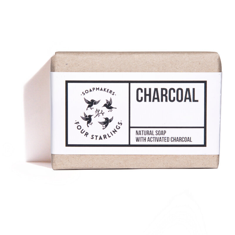 Tahke näopuhastusvahend probleemsele nahale Four Starlings Charcoal, 110 g цена и информация | Näopuhastusvahendid | hansapost.ee
