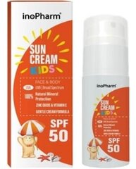 Laste päikesekreem näole ja kehale InoPharm SPF 50, 100 g hind ja info | Päikesekaitse ja päevitusjärgsed kreemid | hansapost.ee