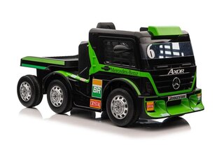 Ühekohaline haagisega elektriauto Mercedes-Benz Axor XMX622, roheline hind ja info | Laste elektriautod | hansapost.ee