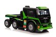 Ühekohaline haagisega elektriauto Mercedes-Benz Axor XMX622, roheline цена и информация | Laste elektriautod | hansapost.ee