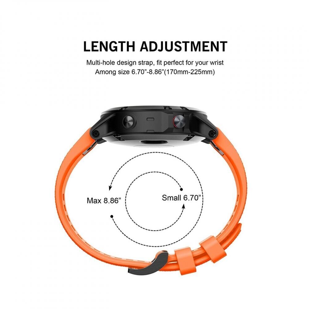 Tech Protect Iconband Garmin Fenix 3 / 5X / 3HR / 5X PLUS / 6X / 6X PRO / 7X (26mm), oranž цена и информация | Nutikellade aksessuaarid ja tarvikud | hansapost.ee