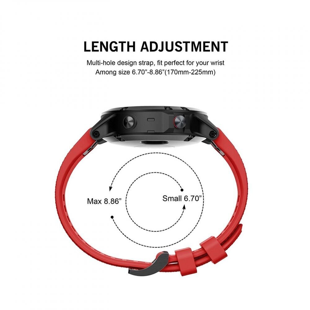 Tech Protect Iconband Garmin Fenix 3 / 5X / 3HR / 5X PLUS / 6X / 6X PRO / 7X (26mm), punane цена и информация | Nutikellade aksessuaarid ja tarvikud | hansapost.ee