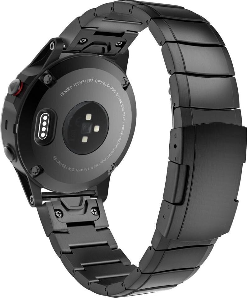 Tech Protect Steelband Garmin Fenix 5 / 6 / 6 PRO / 7 (22mm), must цена и информация | Nutikellade aksessuaarid ja tarvikud | hansapost.ee