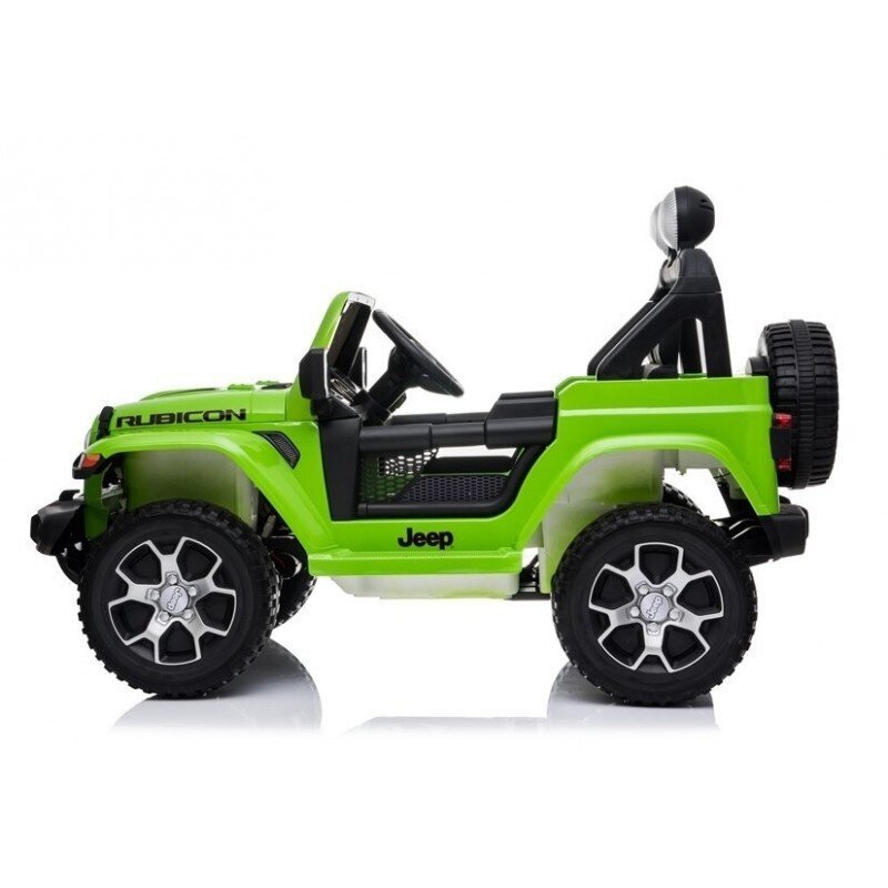 Laste kahekohaline elektriauto Jeep Rubicon 4x4, roheline цена и информация | Laste elektriautod | hansapost.ee