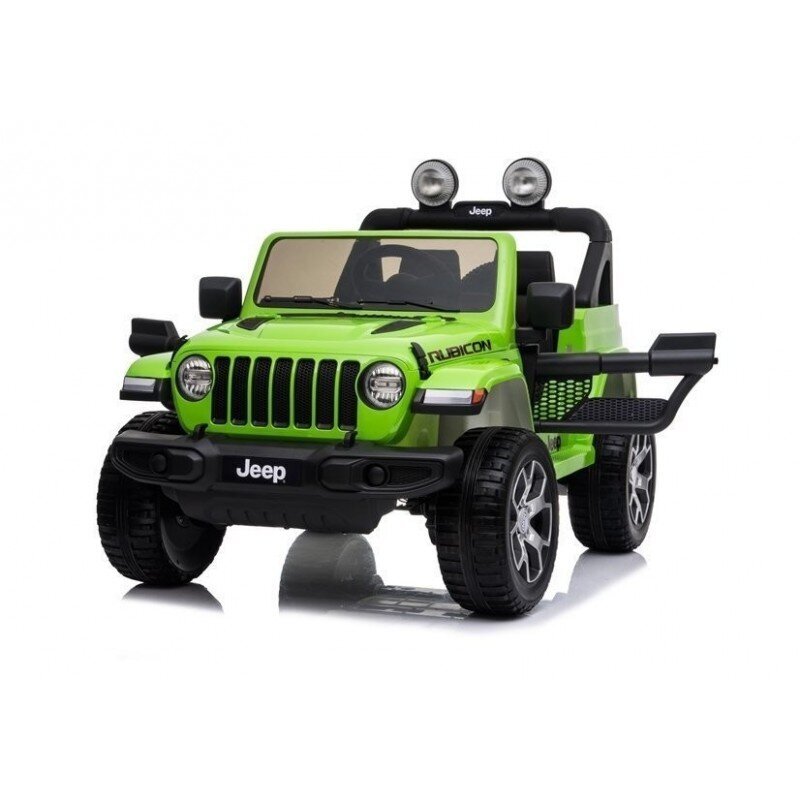 Laste kahekohaline elektriauto Jeep Rubicon 4x4, roheline цена и информация | Laste elektriautod | hansapost.ee