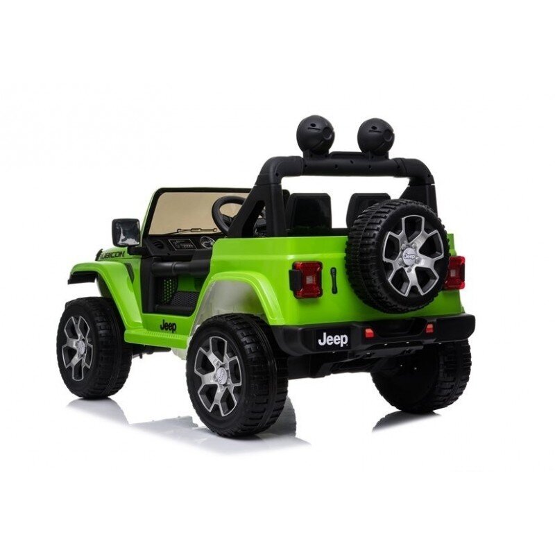 Laste kahekohaline elektriauto Jeep Rubicon 4x4, roheline hind ja info | Laste elektriautod | hansapost.ee