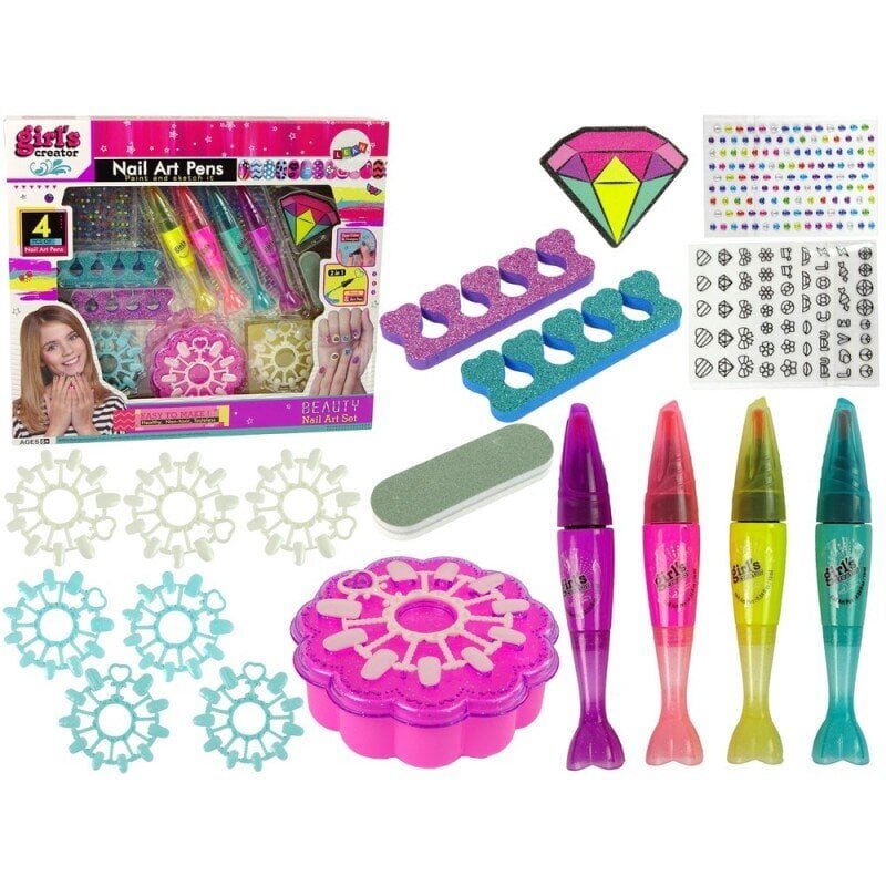 Nail Painting Set Nail Lacquers Pens Coloured Stickers hind ja info | Mänguasjad tüdrukutele | hansapost.ee