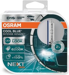 Osram Xenarc Cool Sinise intensiivne D1S, +150% rohkem heledust, kuni 6200 000, Xenoni esitulelamp, LED -välimus, Duo Box (2 lampi) hind ja info | Autopirnid | hansapost.ee