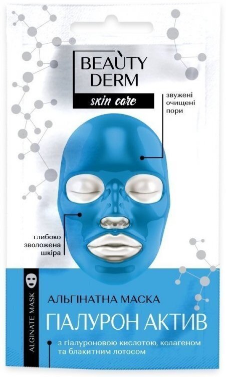 Alginaadiga kangasmask Beautyderm Hyaluron Active, 20 g цена и информация | Näomaskid ja silmamaskid | hansapost.ee