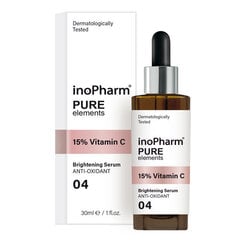 Näoseerum koos 15% C-vitamiiniga Pure Elements, InoPharm, 30 ml hind ja info | Näoõlid, ampullid ja seerumid | hansapost.ee