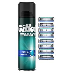 Raseerija terad Gillette Mach3, 8 tk + Mach3 geel 200ml price and information | Raseerimisvahendid | hansapost.ee