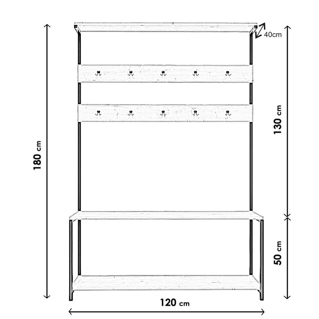 Riidenagi Kalune Design Ava, pruun/must hind ja info | Nagid | hansapost.ee