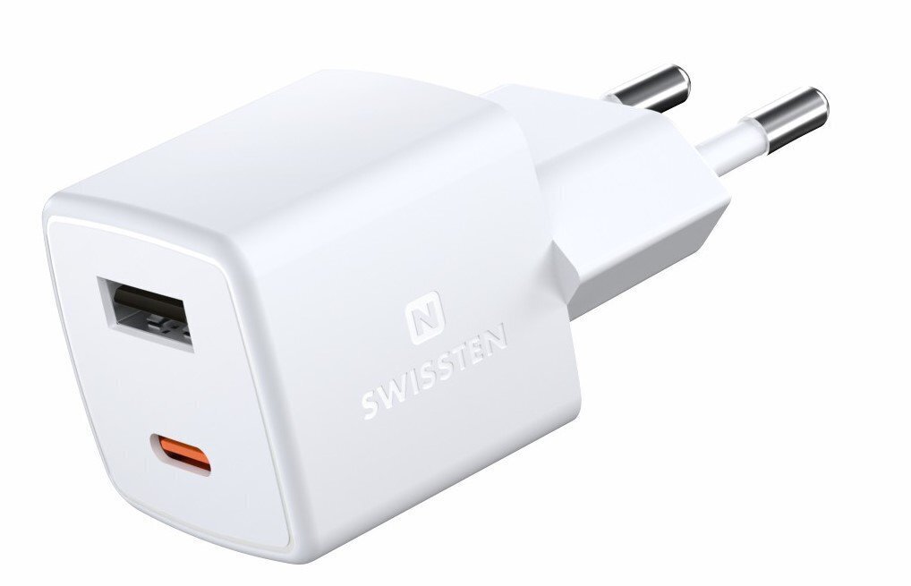 Swissten GaN Mini Travel, USB-C, 3A цена и информация | Laadijad mobiiltelefonidele | hansapost.ee