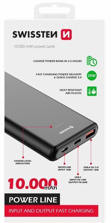 Swissten 22013912 10000 mAh цена и информация | Akupangad | hansapost.ee