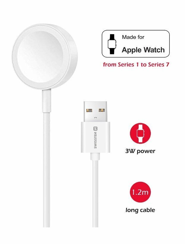 Swissten Wireless USB-A White hind ja info | Nutikellade aksessuaarid ja tarvikud | hansapost.ee