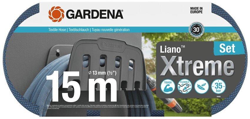 Tekstiilist voolikute komplekt Gardena Liano™ Xtreme, 15m hind ja info | Niisutussüsteemid, kastmisvoolikud ja kastekannud | hansapost.ee