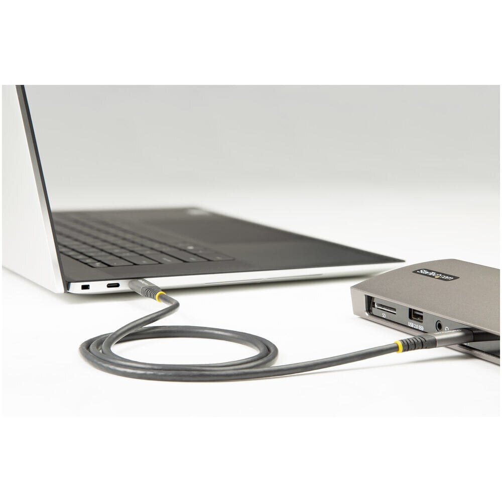 Kaabel USB C Startech USB31CCV1M   Must/Hall 1 m hind ja info | Mobiiltelefonide kaablid | hansapost.ee