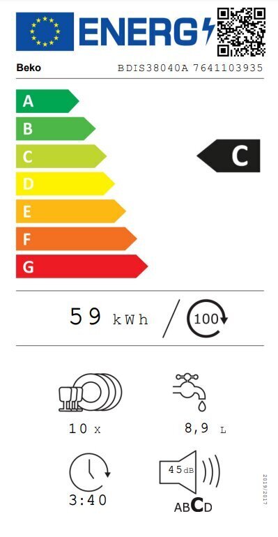 Beko BDIS38040A hind ja info | Nõudepesumasinad | hansapost.ee