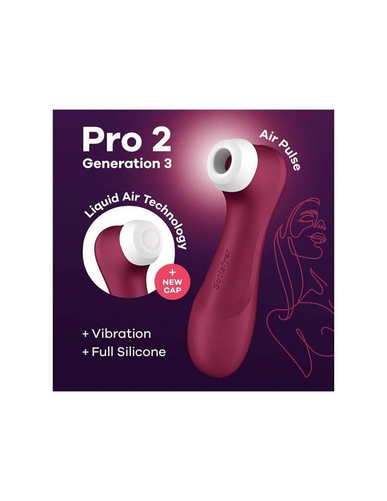 Стимулятор клитора Satisfyer Pro 2 Generation 3 Liquid Air, bordo цена |  hansapost.ee