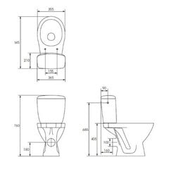 WC-pott Cersanit Compact 206 KASKADA koos kaanega hind ja info | WС-potid | hansapost.ee