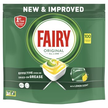 Fairy Original All In One Lemon nõudepesumasina tabletid, 100 tk. hind ja info | Nõudepesuvahendid | hansapost.ee