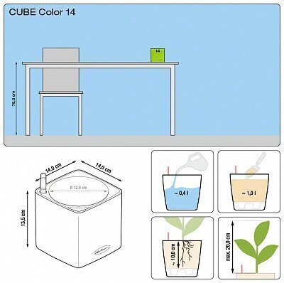 Pott Lechuza Cube Color 14 cm цена и информация | Lillepotid | hansapost.ee