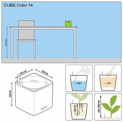 Pott Lechuza Cube Color 14 cm цена и информация | Lillepotid | hansapost.ee
