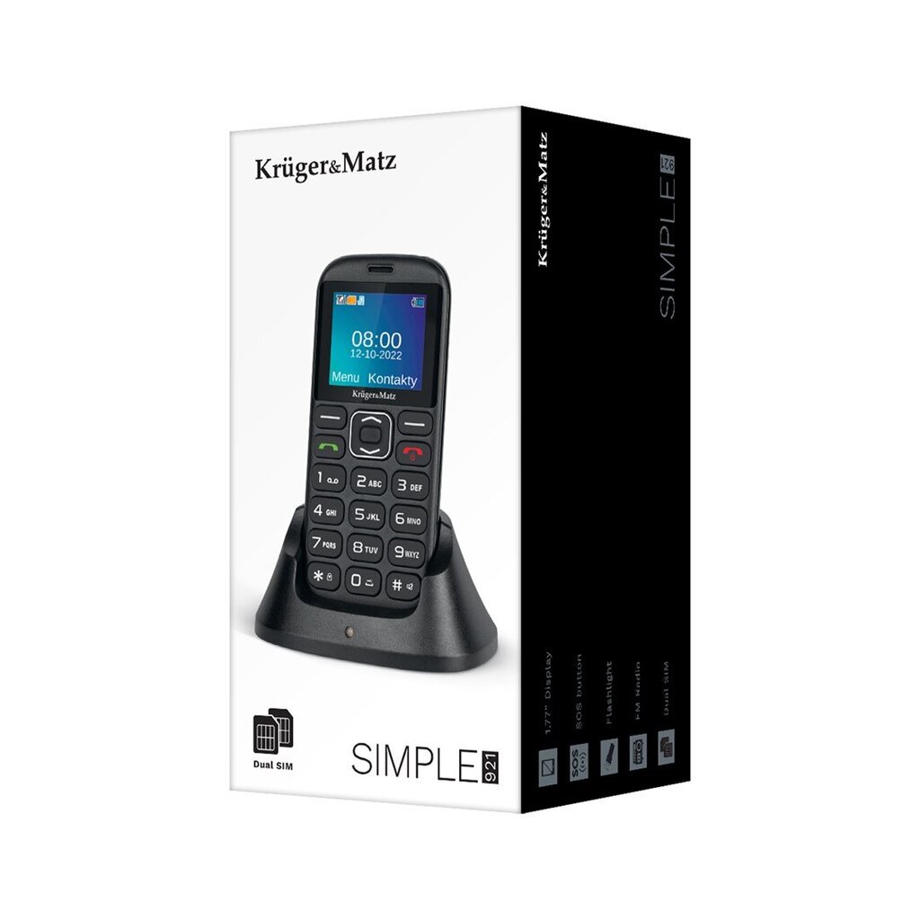 Kruger&Matz Simple 921 GSM telefon pensionäridele hind ja info | Telefonid | hansapost.ee