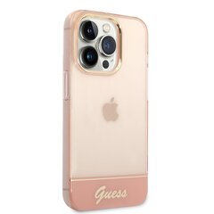 Guess PC/TPU Camera Outline Translucent Case for iPhone 14 Pro Pink hind ja info | Telefonide kaitsekaaned ja -ümbrised | hansapost.ee