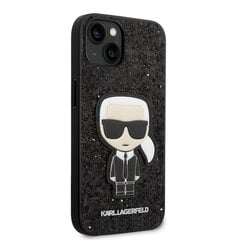 Karl Lagerfeld Glitter Flakes Ikonik Case for iPhone 14 Black hind ja info | Telefonide kaitsekaaned ja -ümbrised | hansapost.ee