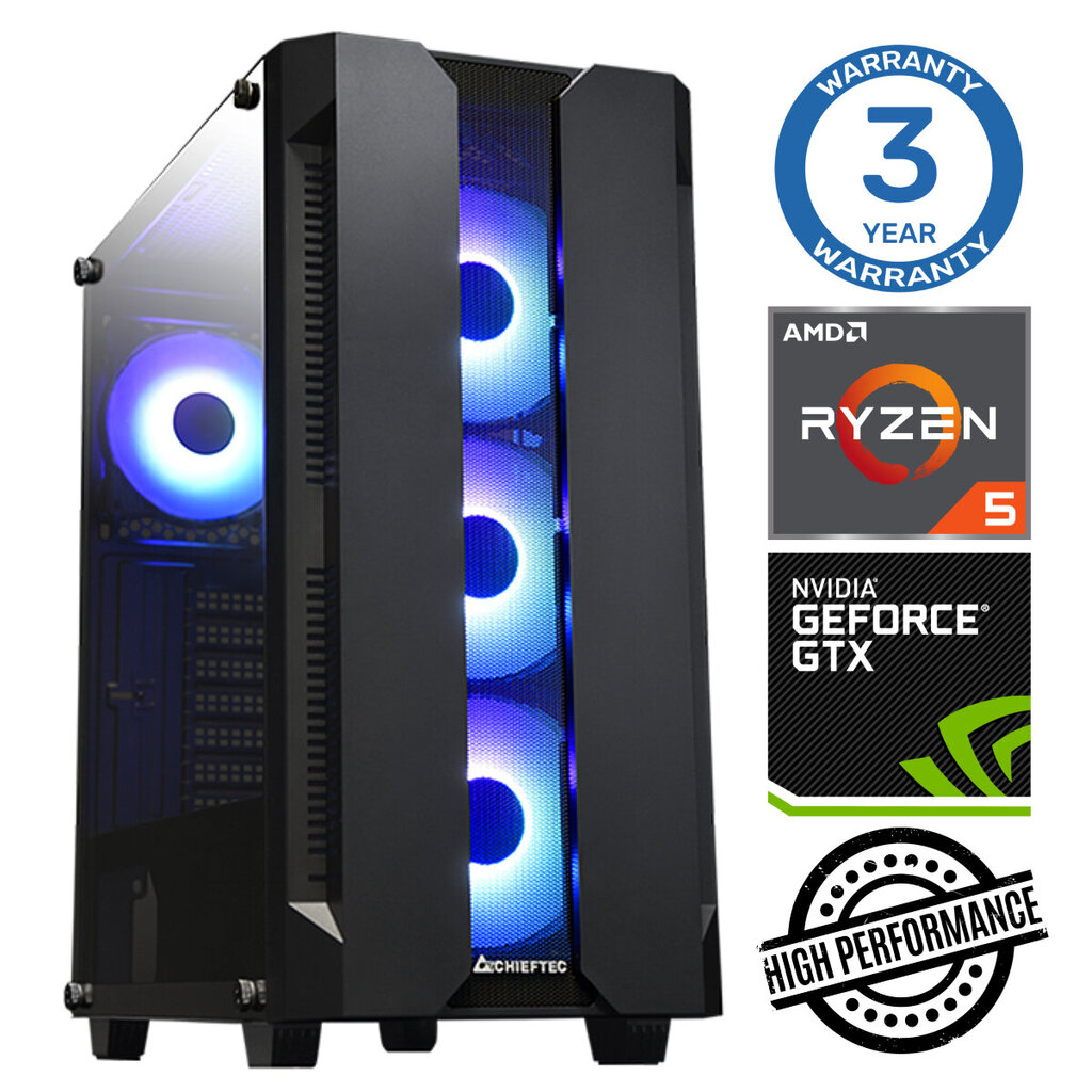 INTOP Ryzen 5 5600X 16GB 250SSD M.2 NVME GTX1650 4GB no-OS hind ja info | Lauaarvutid | hansapost.ee