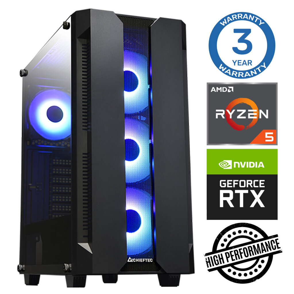 INTOP Ryzen 5 5600X 16GB 250SSD M.2 NVME+2TB RTX3060 12GB no-OS hind ja info | Lauaarvutid | hansapost.ee