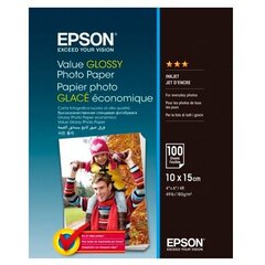 "epson value glossy photo paper", c13s400039, фотобумага, глянцевая, белая, 10x15 см, 183 г/м2, 100 шт, струйная цена и информация | Аксессуары для фотоаппаратов | hansapost.ee