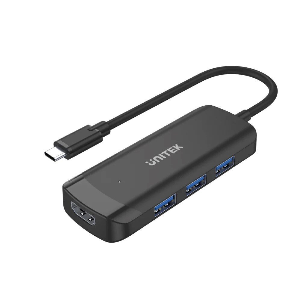 USB-jaotur Unitek H1110B, USB-C, 3 X USB-A 3.1, HDMI hind ja info | USB adapterid ja jagajad | hansapost.ee