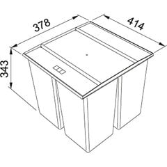 Franke prügikast Sorter Easysort 45, 14,5l + 2 x 7,5l hind ja info | Prügikastid | hansapost.ee