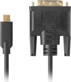 Lanberg USB C to DVI-DCable Lanberg CA-CMDV-10CU-0018-BK Black 1,8 m hind ja info | Juhtmed ja kaablid | hansapost.ee