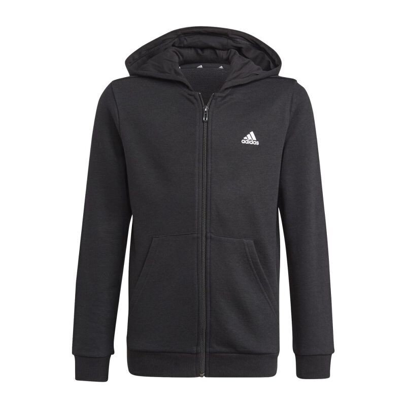 Laste džemper Adidas Essentials Full Zip Hoodie Jr GN4020, must цена и информация | Kampsunid, vestid ja jakid poistele | hansapost.ee