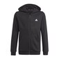 Laste džemper Adidas Essentials Full Zip Hoodie Jr GN4020, must цена и информация | Kampsunid, vestid ja jakid poistele | hansapost.ee