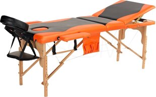Массажная кровать Bodyfit из трех частей черного и оранжевого цвета (1029) цена и информация | Аксессуары для массажа | hansapost.ee
