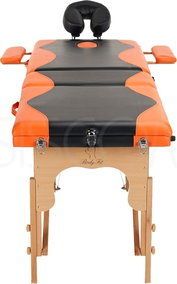 Bodyfit 3-osaline massaaživoodi musta ja oranži värvi (1029) цена и информация | Massaažikaubad | hansapost.ee