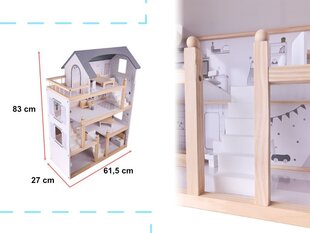 Puidust nukumaja mööbliga, 80 cm hind ja info | Mänguasjad tüdrukutele | hansapost.ee