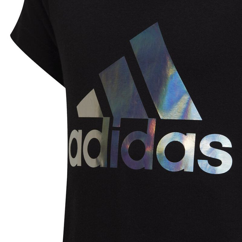 Tüdrukute T-särk Adidas Dance Metallic Print Tee Jr HD4407, must цена и информация | Särgid tüdrukutele | hansapost.ee