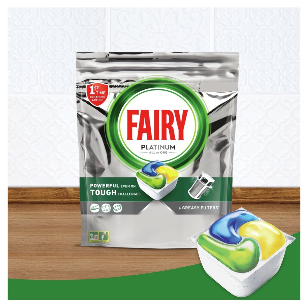 Fairy Platinum All in One’i Nõudepesumasina Tabletid Lemon, 120 Tabletti цена и информация | Nõudepesuvahendid | hansapost.ee